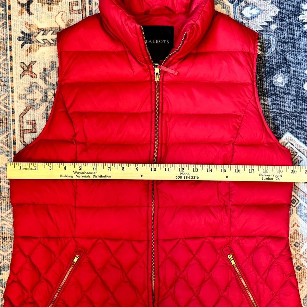 Talbots Red Quilted Puffer Vest Women’s Size Large - Picture 7 of 9